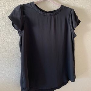 BRAND NEW loft ruffle sleeve top! Dark grey color!